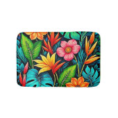 Vibrant Tropical Jungle Bloom Art Badmat (Voorkant)