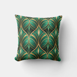 vibrant tropical leaves and orange flowers kussen