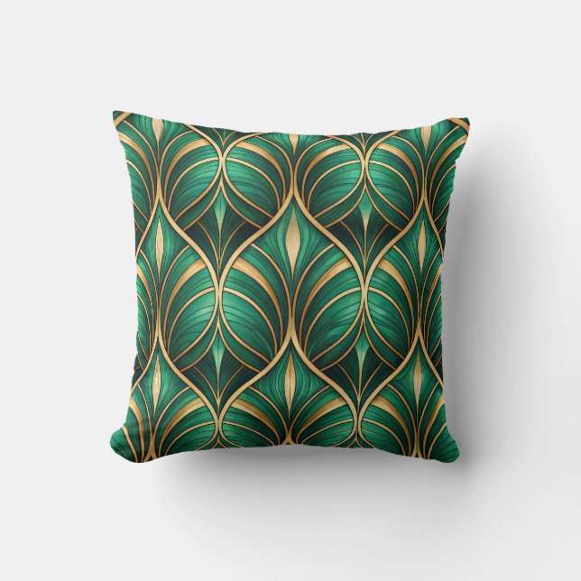 vibrant tropical leaves and orange flowers kussen (Voorkant)