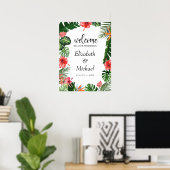 Vibrant Tropical Lijst Weddenschap Welkomstteken Poster (Thuiskantoor)