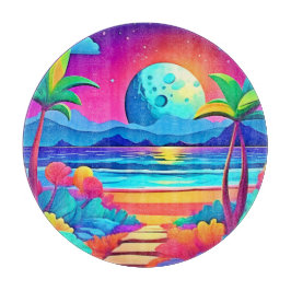 Vibrant Tropical Night Escape Snijplank