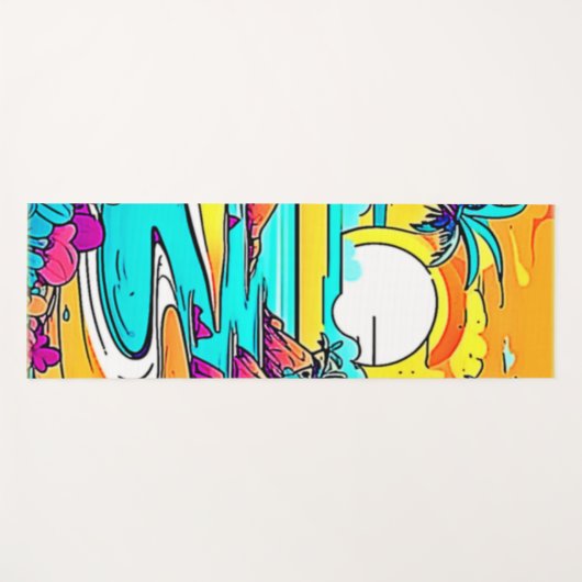 Vibrant Tropical Sunset Beach Yogamat (Voorkant (horizontaal))