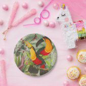 Vibrant Tropical Toucan Birds Art Exotic Jungle  Papieren Bordje (Feest)