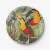Vibrant Tropical Toucan Birds Art Exotic Jungle  Papieren Bordje (Voorkant)