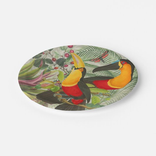 Vibrant Tropical Toucan Birds Art Exotic Jungle  Papieren Bordje (Gekanteld)