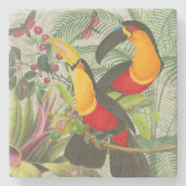 Vibrant Tropical Toucan Birds Art Exotic Jungle  Stenen Onderzetter (Voorkant)