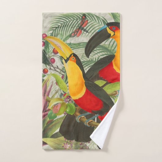 Vibrant Tropical Toucan Birds Art Exotic Oerwoud Bad Handdoek (Handdoek)