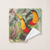 Vibrant Tropical Toucan Birds Art Exotic Oerwoud Bad Handdoek (Wasdoekje)