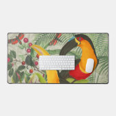 Vibrant Tropical Toucan Birds Art Exotic Oerwoud Bureaumat (Keyboard & Muis)