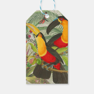 Vibrant Tropical Toucan Birds Art Exotic Oerwoud Cadeaulabel
