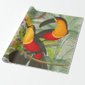 Vibrant Tropical Toucan Birds Art Exotic Oerwoud Cadeaupapier (Uitgerold)