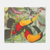 Vibrant Tropical Toucan Birds Art Exotic Oerwoud Fleece Deken (Voorkant (Horizontaal))