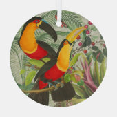 Vibrant Tropical Toucan Birds Art Exotic Oerwoud Glas Ornament (Achterkant)