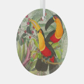 Vibrant Tropical Toucan Birds Art Exotic Oerwoud Glas Ornament (Voorkant Rechts)