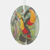 Vibrant Tropical Toucan Birds Art Exotic Oerwoud Glas Ornament (Voorkant links)