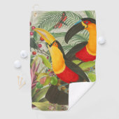 Vibrant Tropical Toucan Birds Art Exotic Oerwoud Golfhanddoek (Insitu)