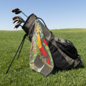 Vibrant Tropical Toucan Birds Art Exotic Oerwoud Golfhanddoek (Groen)