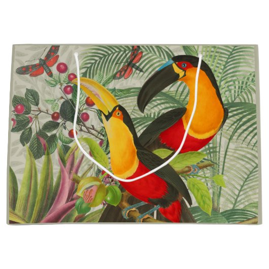 Vibrant Tropical Toucan Birds Art Exotic Oerwoud Groot Cadeauzakje (Voorkant)