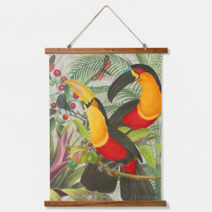 Vibrant Tropical Toucan Birds Art Exotic Oerwoud Hangend Wandkleed