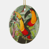 Vibrant Tropical Toucan Birds Art Exotic Oerwoud Keramisch Ornament (Rechts)