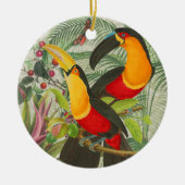 Vibrant Tropical Toucan Birds Art Exotic Oerwoud Keramisch Ornament (Voorkant)