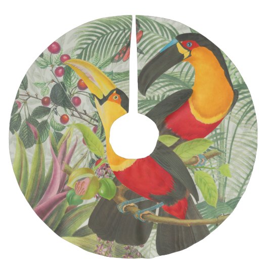 Vibrant Tropical Toucan Birds Art Exotic Oerwoud Kerstboom Rok (Voorkant)