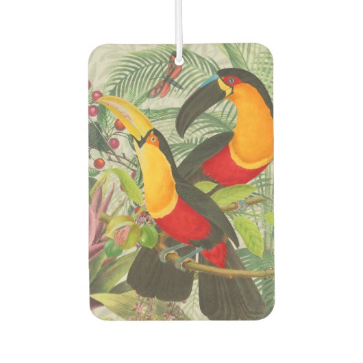 Vibrant Tropical Toucan Birds Art Exotic Oerwoud Luchtverfrisser (Voorkant)