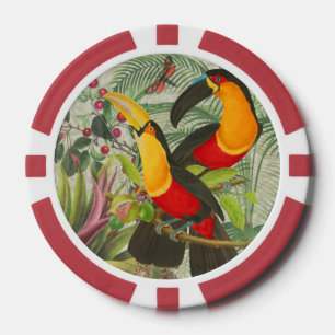 Vibrant Tropical Toucan Birds Art Exotic Oerwoud Poker Chips