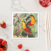 Vibrant Tropical Toucan Birds Art Exotic Oerwoud Servet (Insitu)