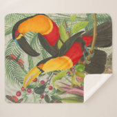 Vibrant Tropical Toucan Birds Art Exotic Oerwoud Sherpa Deken (Voorkant (horizontaal))