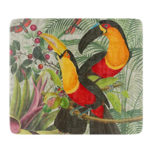 Vibrant Tropical Toucan Birds Art Exotic Oerwoud Snijplank (Voorkant)
