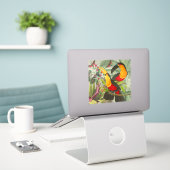 Vibrant Tropical Toucan Birds Art Exotic Oerwoud Sticker (Laptop op bureau)