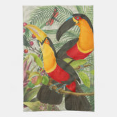 Vibrant Tropical Toucan Birds Art Exotic Oerwoud Theedoek (Verticaal)
