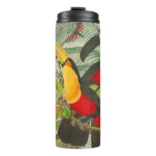 Vibrant Tropical Toucan Birds Art Exotic Oerwoud Thermosbeker