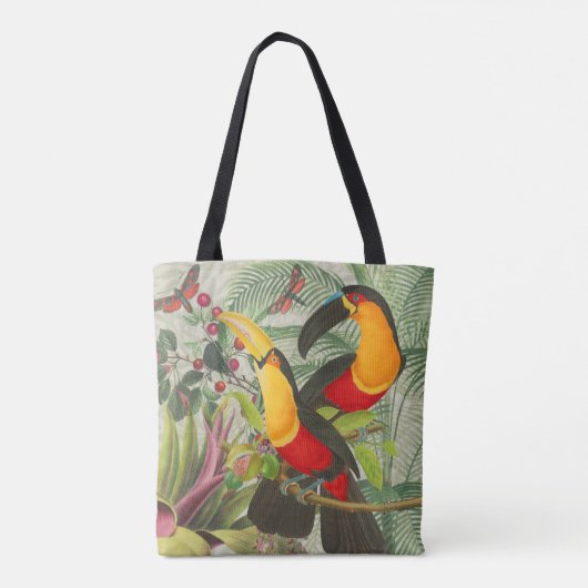 Vibrant Tropical Toucan Birds Art Exotic Oerwoud Tote Bag (Achterkant)
