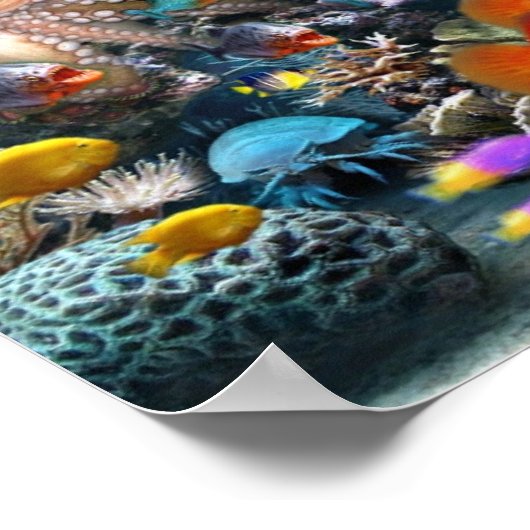Vibrant tropisch aquarium poster (Hoek)