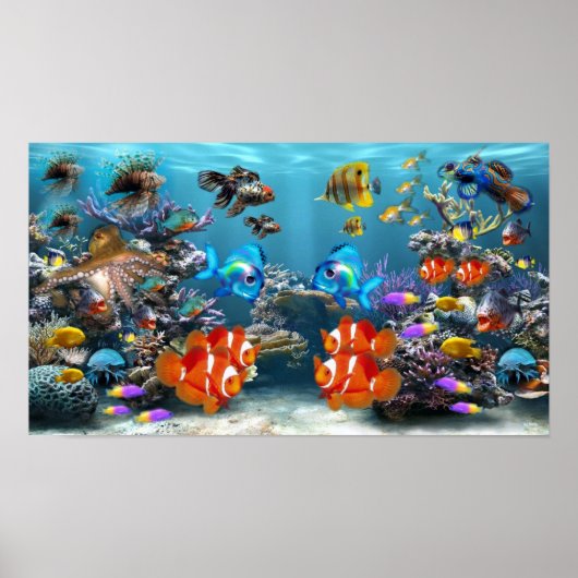 Vibrant tropisch aquarium poster (Voorkant)