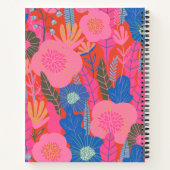 Vibrant Tropisch Floral Oerwoud Rood op maat Notitieboek (Achterkant)