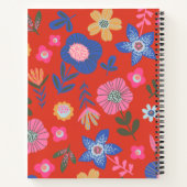 Vibrant Tropisch Floral rood, persoonlijk recept Notitieboek (Achterkant)