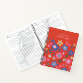 Vibrant Tropisch Floral rood, persoonlijk recept Notitieboek (Binnen)