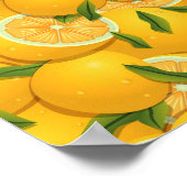 Vibrant tropisch gele ledematen patroon poster (Hoek)