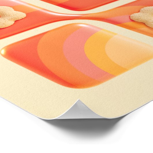 Vibrant Tufted Flower 3D Art Print - Square Format (Hoek)