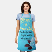 Vibrant Turquoise "Have a Nice Day" Gratitude Flor Schort (Gedragen)