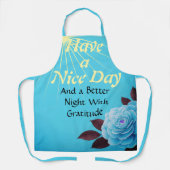 Vibrant Turquoise "Have a Nice Day" Gratitude Flor Schort (Voorkant)