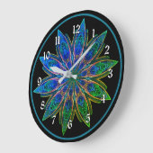 Vibrant Turquoise Lotus Petals Mandala Grote Klok (Hoek)