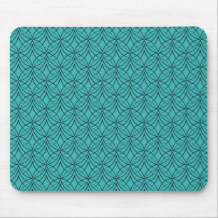 Vibrant Turquoise Metro Retro Mousepad Muismat