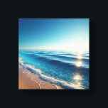 Vibrant Turquoise Ocean Waves with Golden Sand Canvas Afdruk<br><div class="desc">A stunning digital seascape showcasing the brilliant contrast between deep azure waters and bright turquoise shoreline. Gentle white foam laps against a warm golden shore, while the midday sun creates a sparkling diamond-like reflection on the water's surface. This uplifting and high-energy composition is perfect for summer-themed home decor, coastal hospitality...</div>