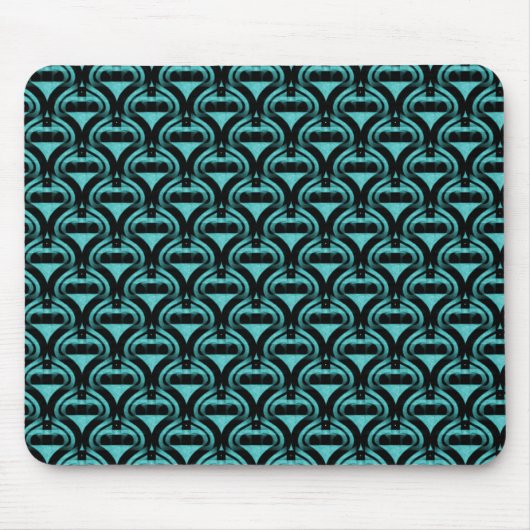 Vibrant Turquoise Retro Cool Mousepad Muismat (Voorkant)