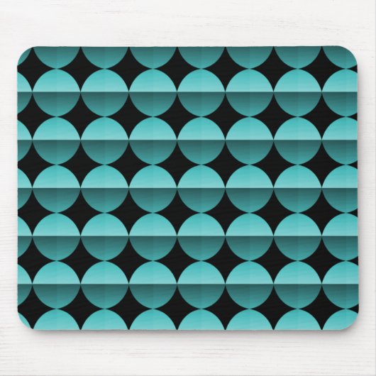 Vibrant Turquoise Retro Flair Mousepad Muismat (Voorkant)