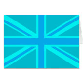 Vibrant Turquoise Union Jack Britse vlag (Voorkant Horizontaal)